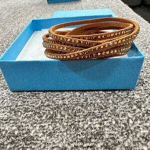 Touchstone Crystal By Swarovski Wrap-Star Bracelet in Smoked Amber